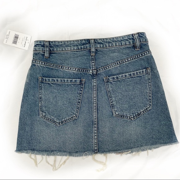 FREE PEOPLE COPPER BLUE FULL ZIP SKIRT - Picture 2 of 3